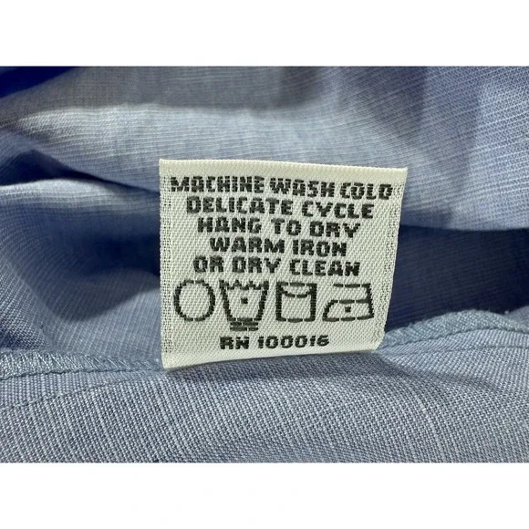 Dakini Sleeveless Shift Dress Small Light Blue Lyocell Linen Blend USA Tie Back - Picture 5 of 8